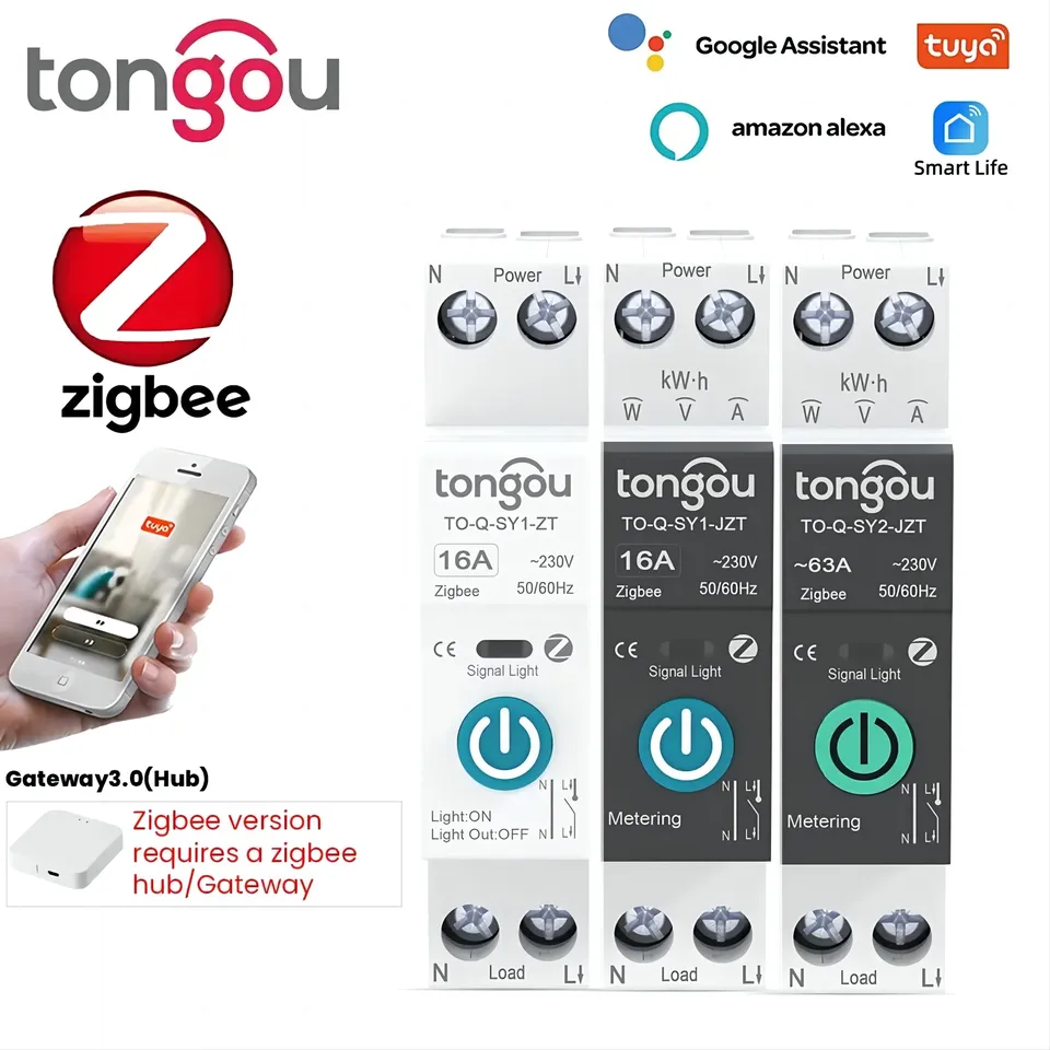 

Автоматический выключатель TUYA ZigBee 1P 63A