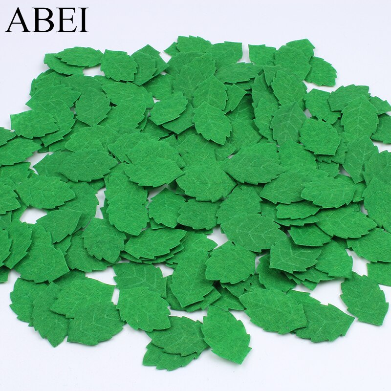 

Искусственные листья фетровые зелёные ABEI 100 шт