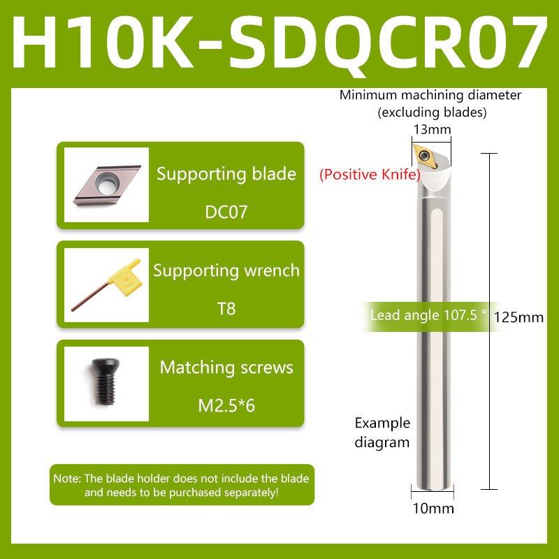 

H12M H16Q SDUCR07 H08K H10K SDQCR07 H20R H25S SDUCR11 Внутренние держатели HSS Расточные инструменты Токарные станки с ЧПУ Фрезы для пластин DCMT