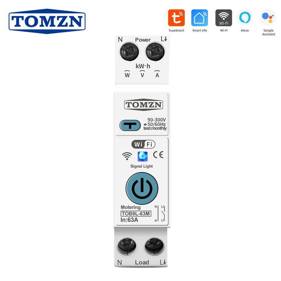 

TOMZN TOB9L-63M WiFi Умный выключатель с датчиком тока