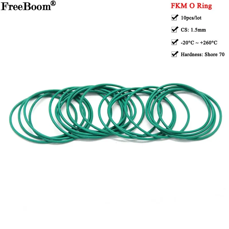

10 шт. уплотнительное кольцо из фторопласта Rubber O Ring 1.5mm зелёное