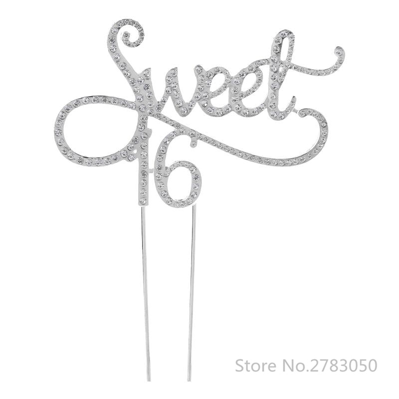 

Sweet 16 Cake Topper Alloy + Rhinestone