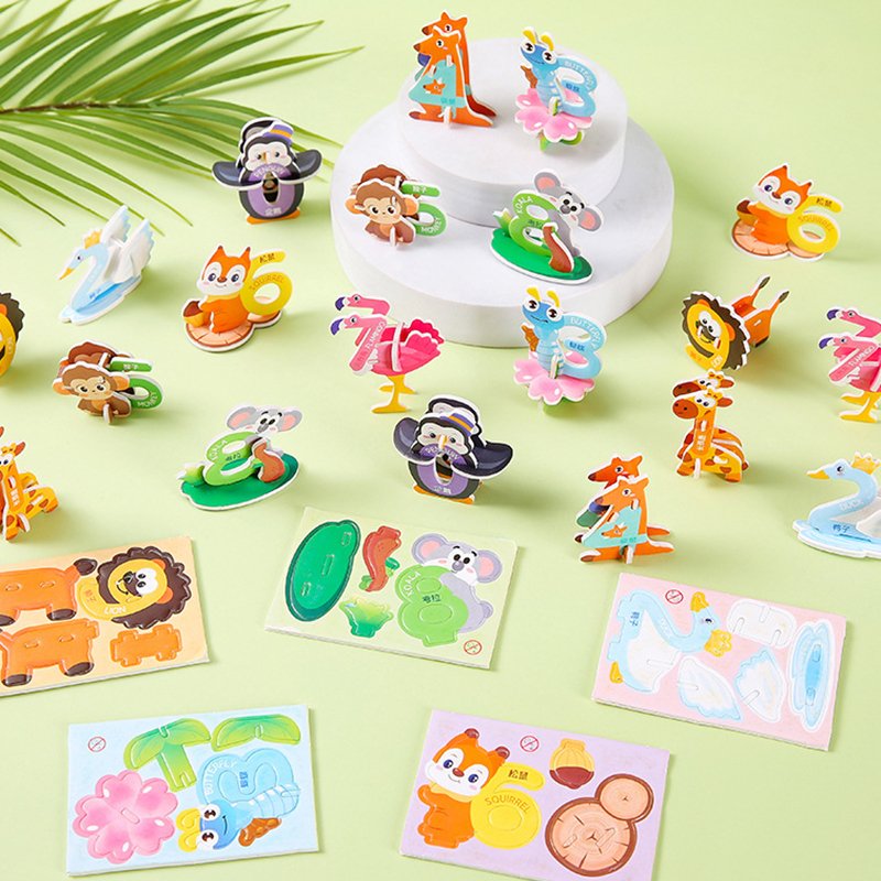 

20 Шт. 3D Игрушки-головоломки С Рисунками Мультяшных Животных, Пенопластовые Головные Боли, Развивающие Развивающие Игрушки