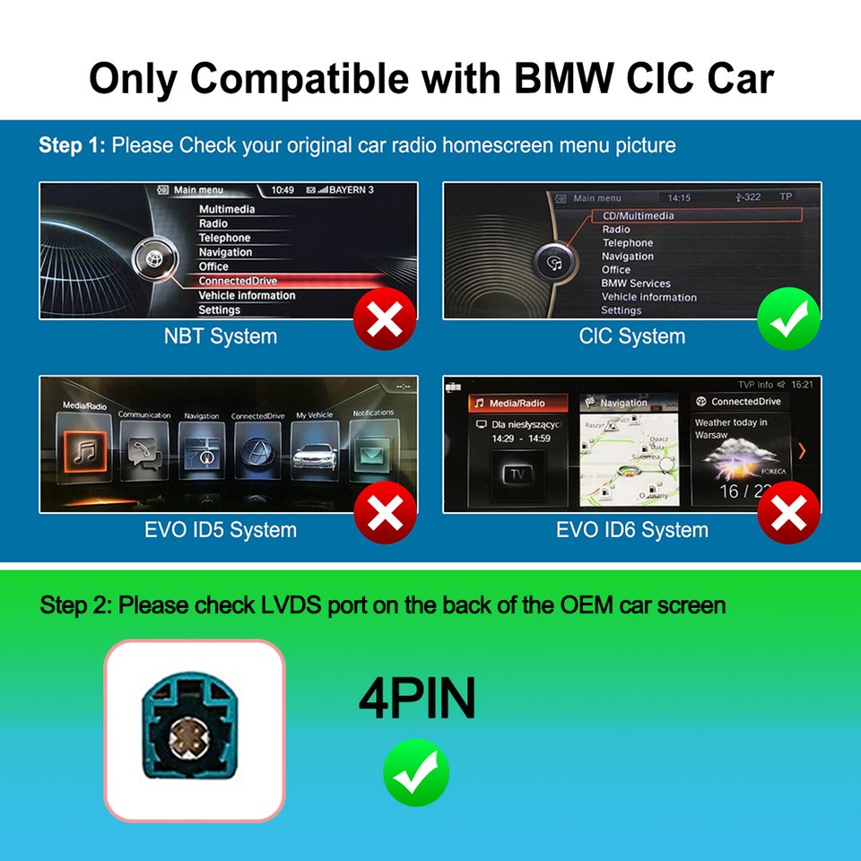 

Беспроводной декодер Carplay Android для системы BMW CIC Поддержка Android Auto Mirror Link Multimedia Play