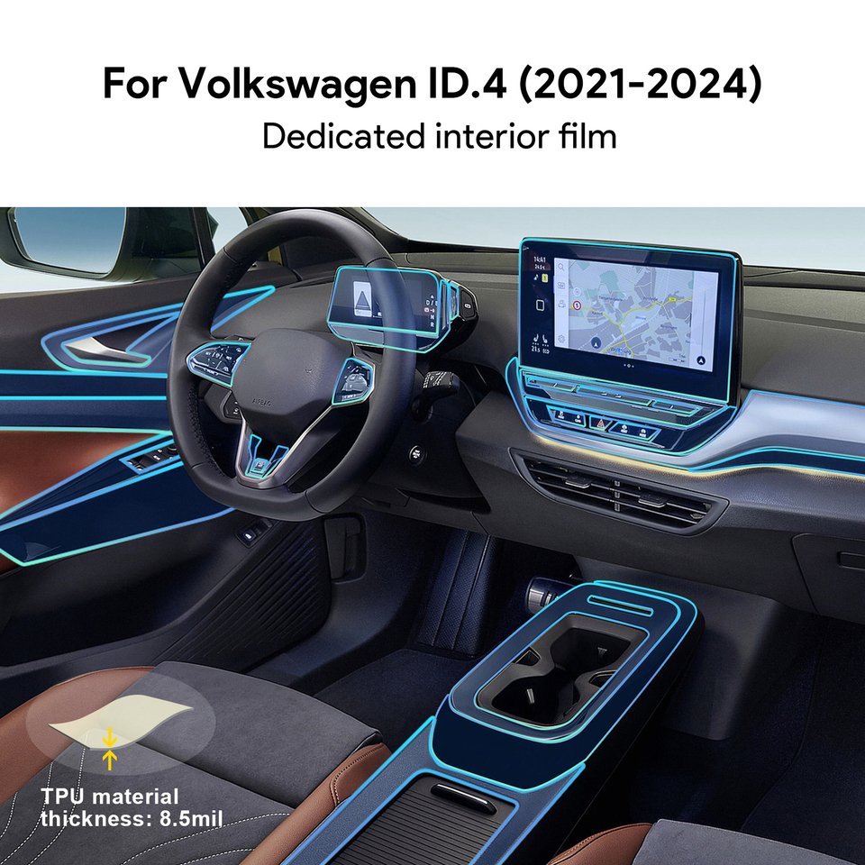 

Пленка ТПУ для VW Volkswagen ID.4 ID4 CROZZ GTX X PRO, наклейка для покрытия салона автомобиля, яркая ремонтная мембрана, защитный стиль