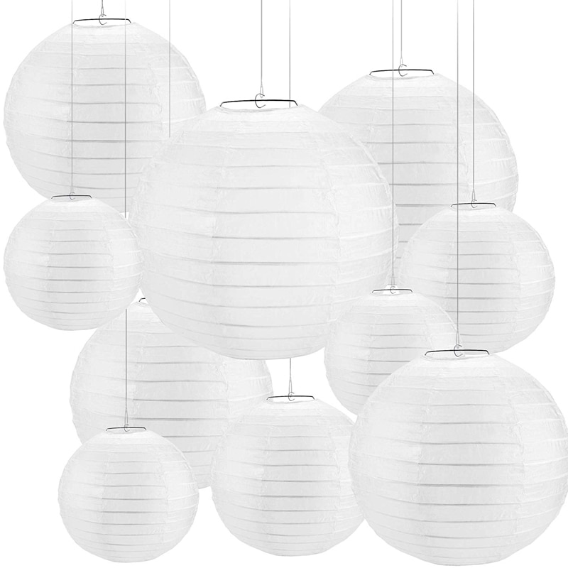

Декоративные бумажные фонари 30 шт., 4"-12", LED, для праздника