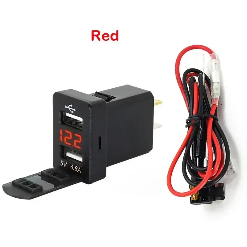 

Красный светодиодный двойной USB-разъем для быстрой зарядки, зарядное устройство для мобильного телефона, адаптер питания для Mitsubishi Outlander 3 2018 Xpander ASX