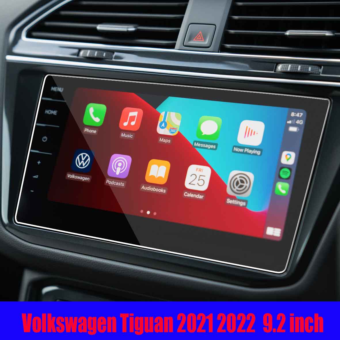 

Защита экрана из закаленного стекла для Volkswagen Tiguan 2021, 2022, 9,2 дюйма, информационная система автомобиля, GPS-навигация, автомагнитола