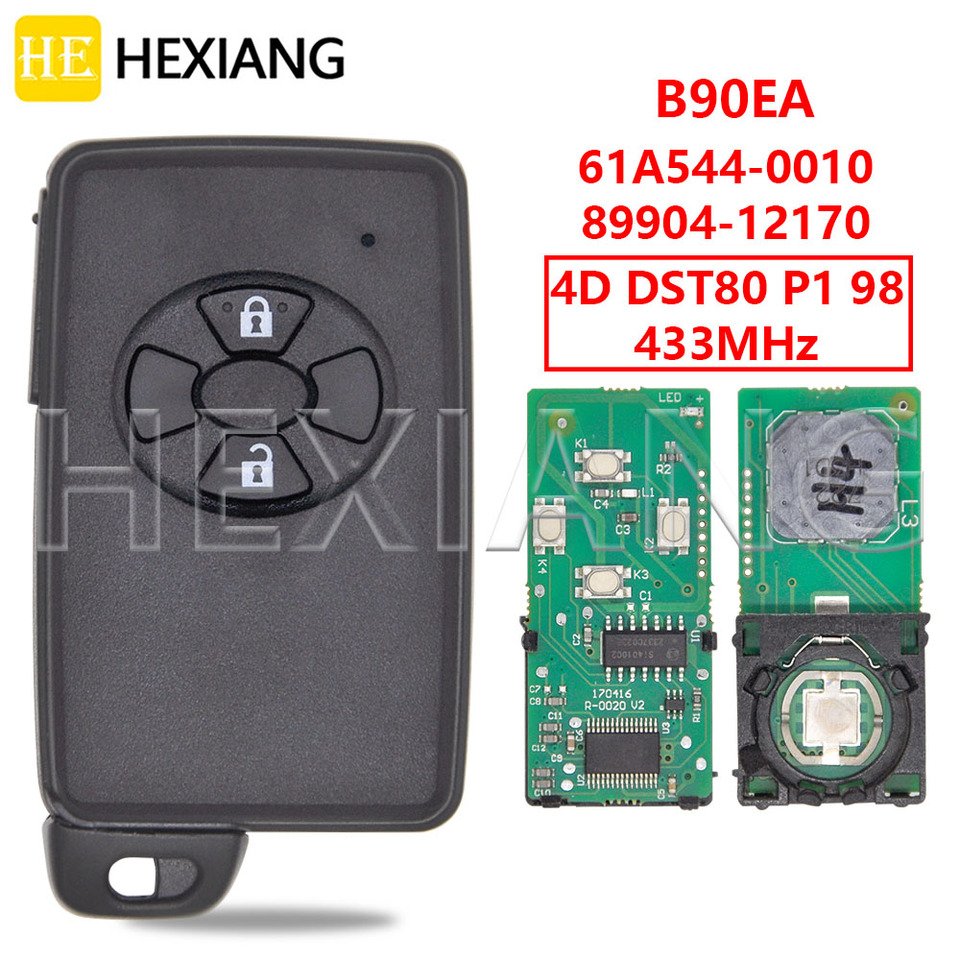 

DR B90EA 61A544-0010 89904-12170 4D DST80 P1 98 433 МГц 2-кнопочный ключ дистанционного управления без ключа Go для автомобиля Toyota RAV4 Urban Cruise