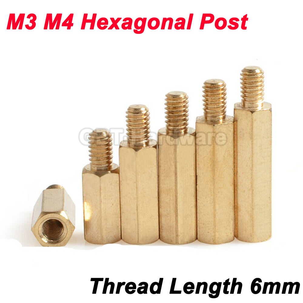

Шестигранная стойка M3 M4, длина 4-45 мм, Длина резьбы 6 мм