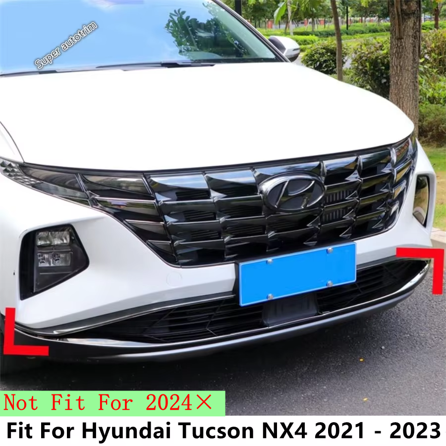 

Передний бампер автомобиля, защитная полоса, накладка, подходит для Hyundai Tucson NX4 2021-2023, аксессуары из нержавеющей стали, внешние