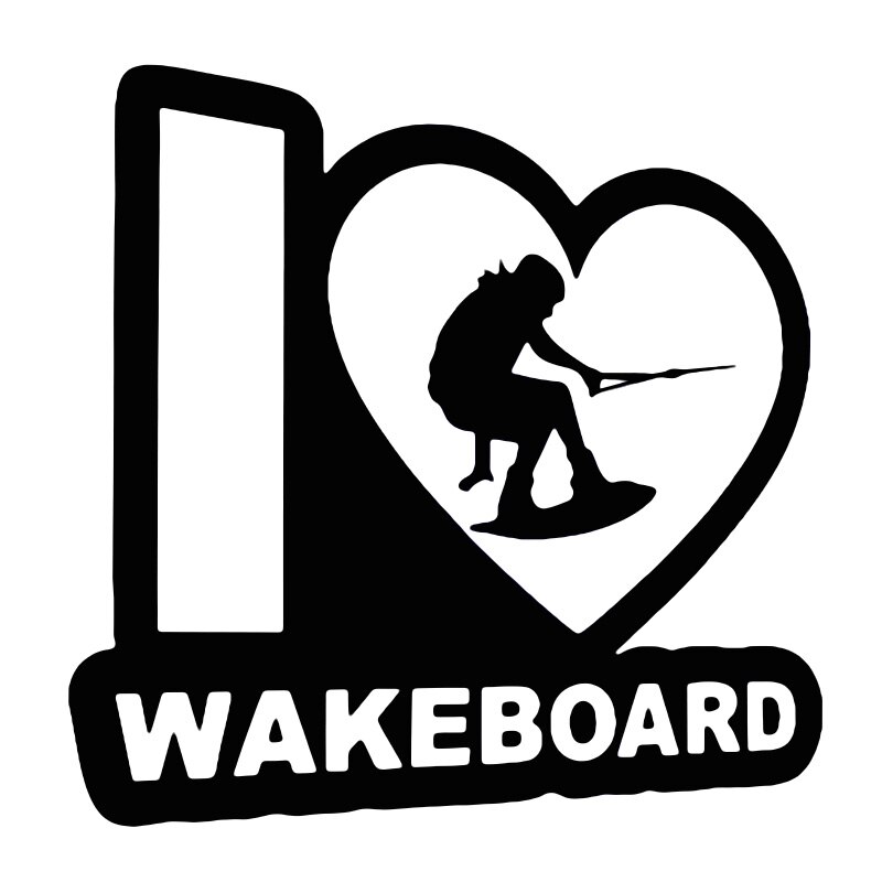 

S51093, различные размеры/цвета, искусственная наклейка I love Wakeboard, мотоциклетные декоративные аксессуары, водонепроницаемые