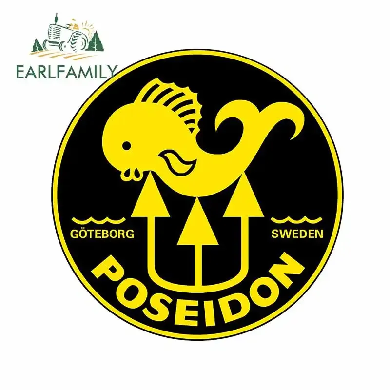 

EARLFAMILY 13 см x 12,9 см для кормар, Швеция, Посейдон, наклейка, мультяшная окклюзия, царапины, автомобильные наклейки, мотоцикл, автофургон, автомобильные аксессуары