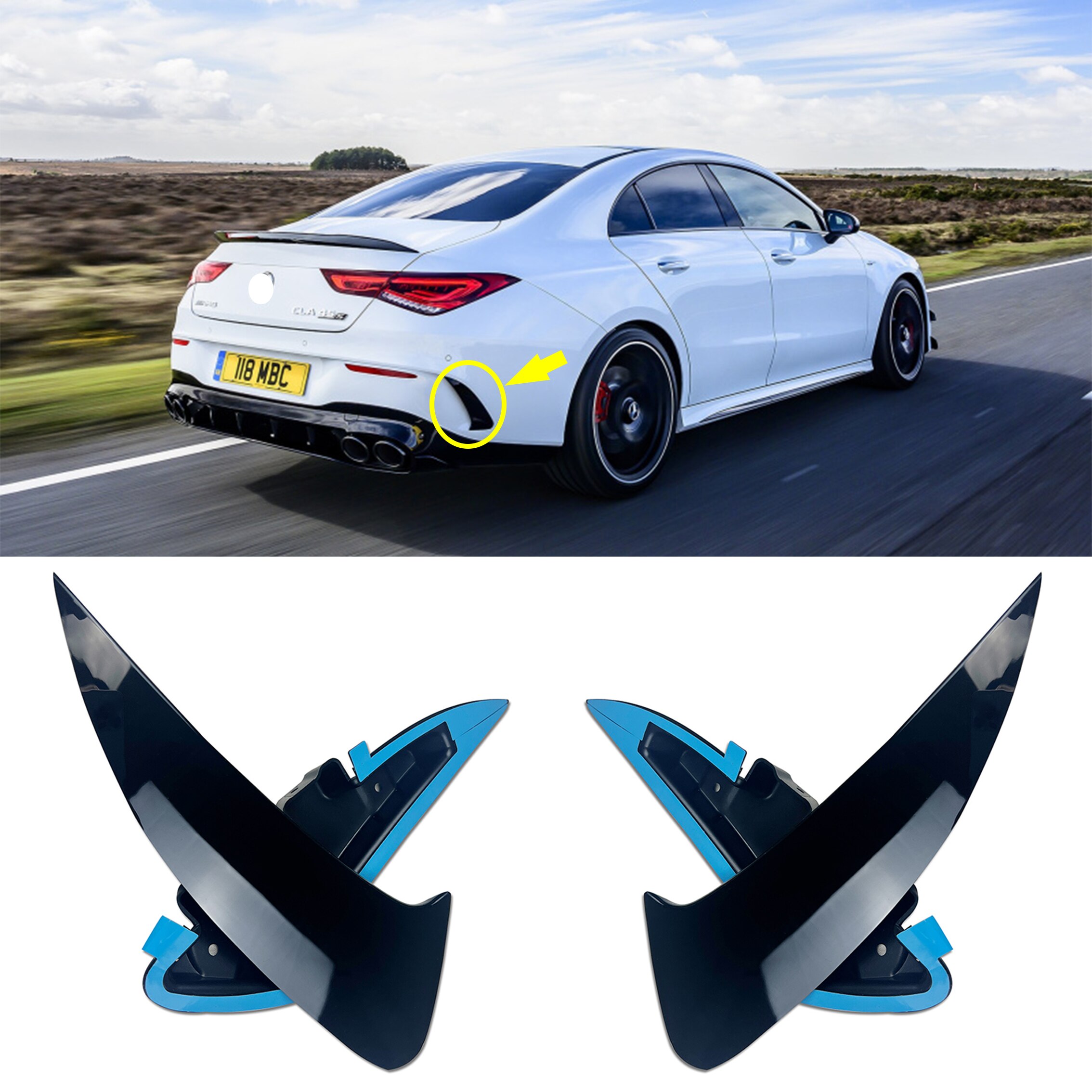 

Спойлер для заднего бампера C118 для mercedes CLA class W118 2019-2020 CLA250 CLA180 CLA200 ABS Trim 2 шт. CLA45 Style