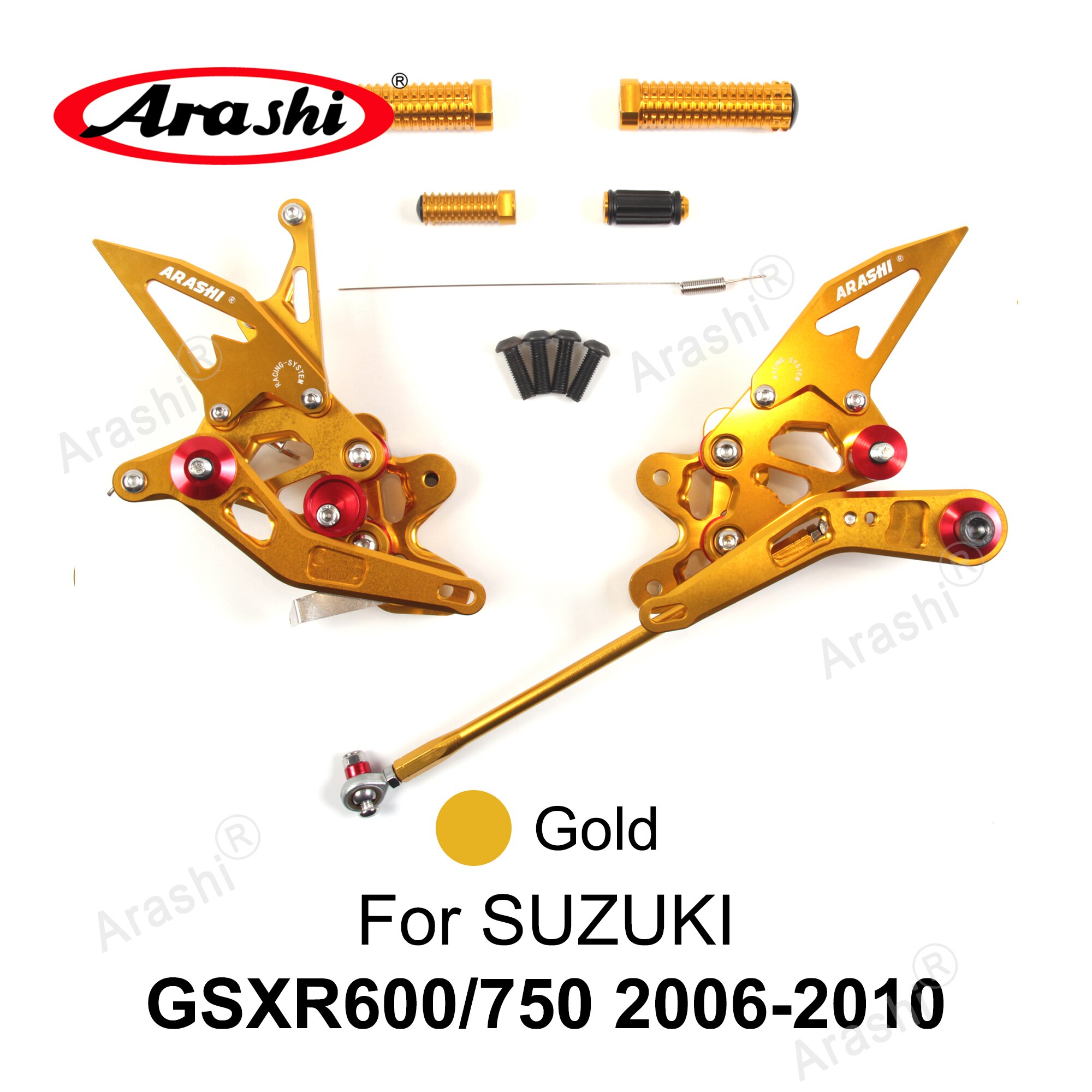 

Arashi для SUZUKI GSXR 600 750 2006 - 2022 чпу регулируемая подставка для ног подножки фонарь xr 600 750 2007 2008 2009