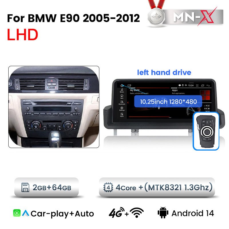 

автомагнитола For БМВ 3 серии e90 For bmw 3 sries bmw e90 E91 E92 E93 Штатная магнитола GPS-навигация android мультимедиа автомобиля головное устройство Встроенный беспроводной android auto до 8-ЯДЕР, до 12 + 512ГБ