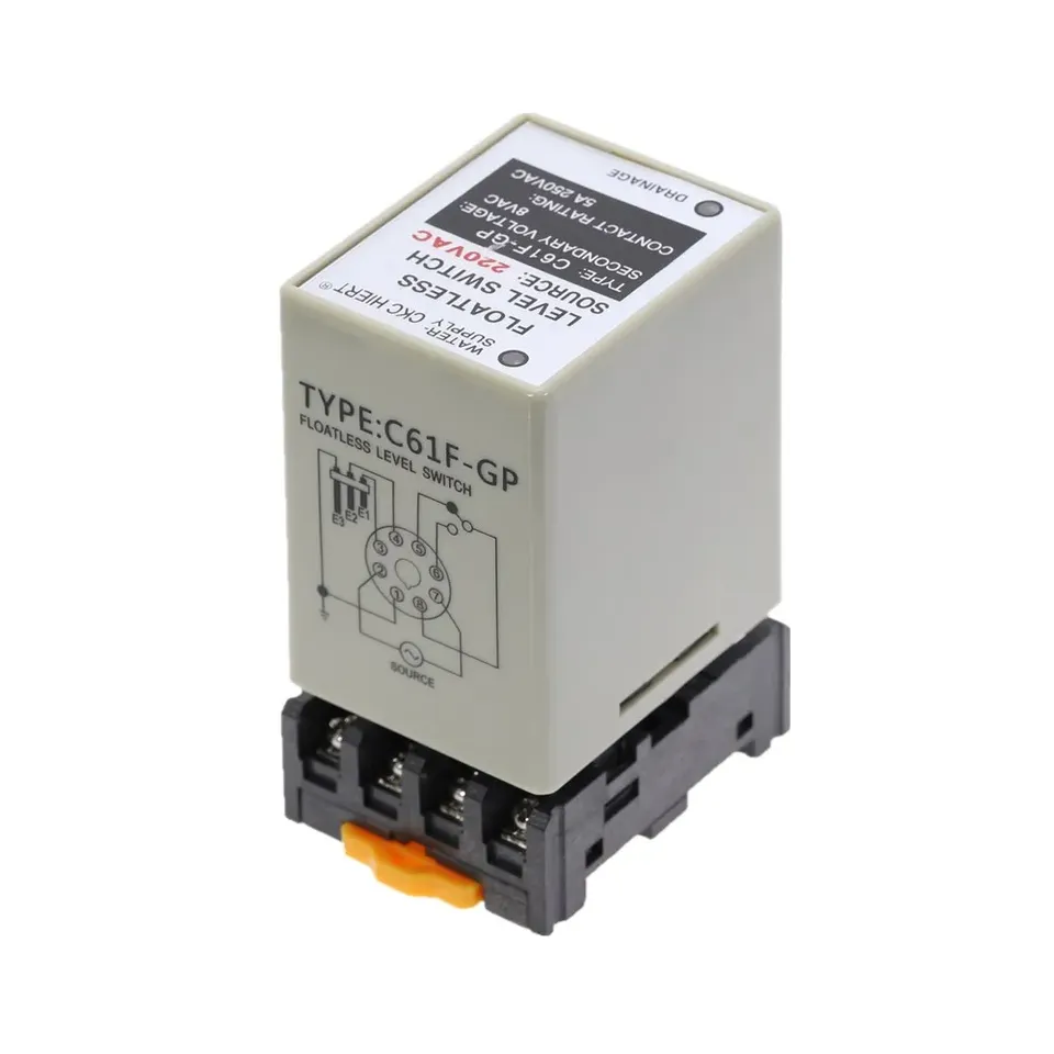 

C61F-GP AC220V Реле уровня Беспоплавковый переключатель уровня C61F - GP Контроллер уровня воды Переключатель насоса Автоматические переключатели с основанием