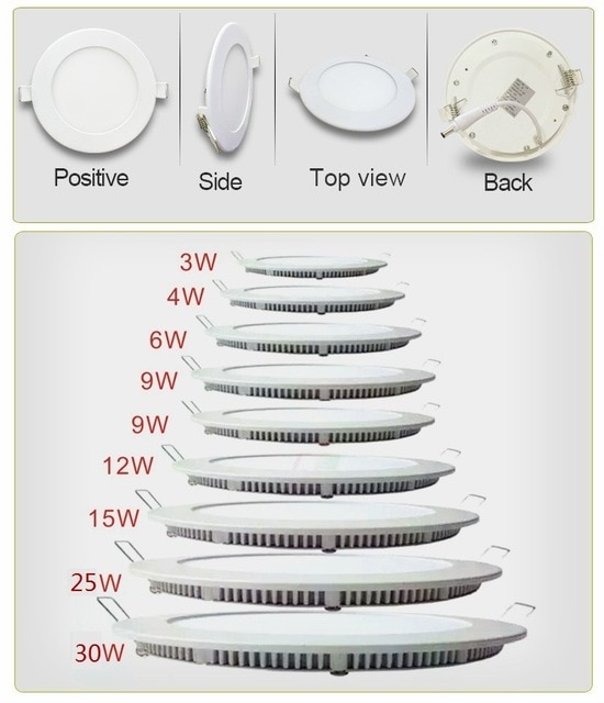 

EE круглый светодиодный потолочный светильник 3W-25W теплый/натуральный/холодный белый