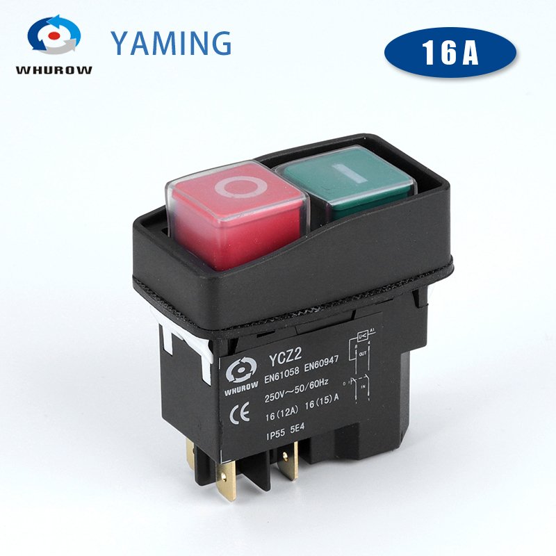 

YCZ2 Электромагнитный переключатель 4/5 Pin 110 В/220 В Мгновенный (сброс) Вкл. Выкл. Красная/зеленая кнопка аварийной остановки Замена KJD17