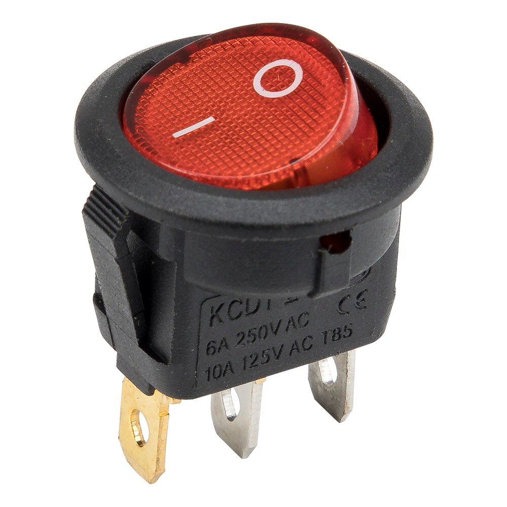 

Переключатель Finglai KCD1-102N-8 круглый 220В 12В