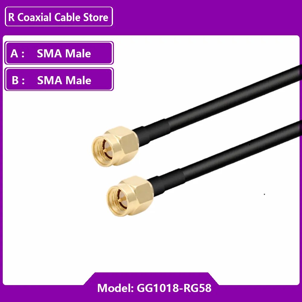

1 шт. RF коаксиальный кабель RG58 SMA штекер к SMA штекер высокочастотный 50 Ом Wi-Fi антенный удлинительный кабель разъем адаптер косичка