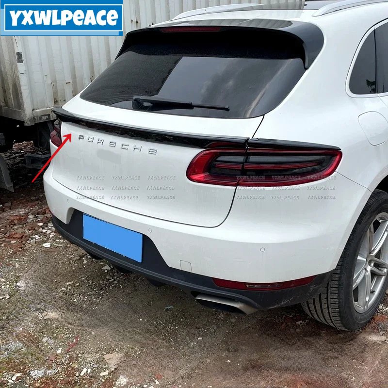 

Для Porsche Macan 2014 2015 2016 2017 ABS глянцевый черный Автомобильный задний багажник Средний спойлер комплект кузова Аксессуары
