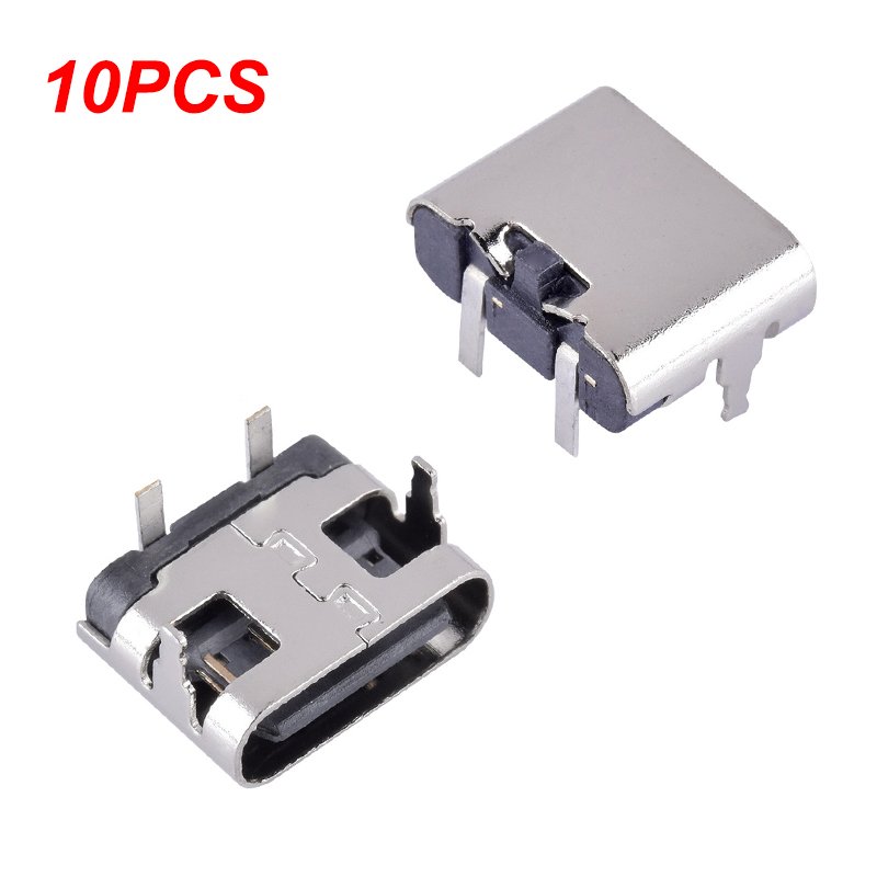 

10 шт. 2-контактный разъем Micro USB Type-C USB 3,1 Type-C Женский Разъем питания док-станция для подзарядки