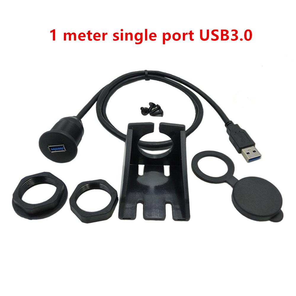 

Универсальный Водонепроницаемый утапливаемый USB 3,0 док-адаптер для приборной панели с двойным портом «штырь-гнездо» Удлинительный кабель для автомобиля мотоцикла