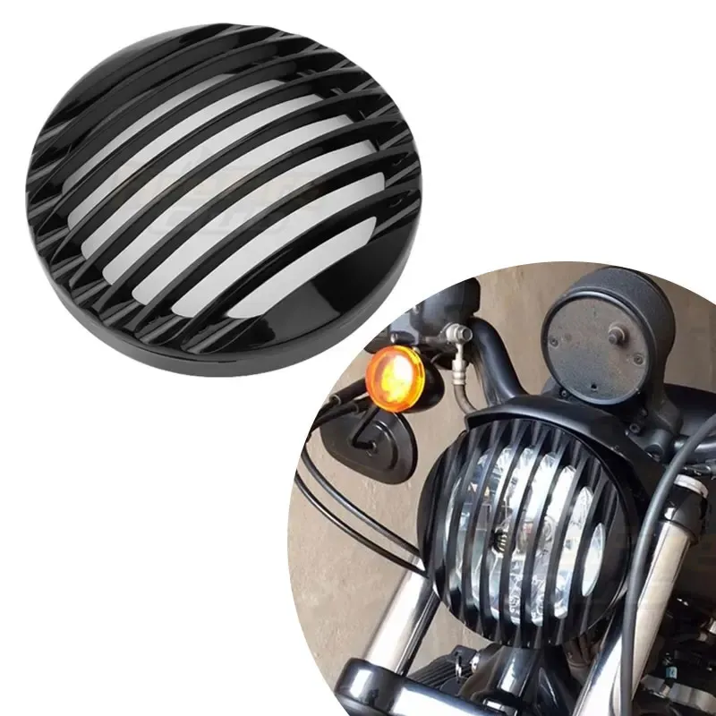 

5 3/4 "7" круглый черный ABS светодиодный гриль для фар для Harley Sportster XL 883 Iron 1200 04-up пользовательские аксессуары для мотоциклов XL
