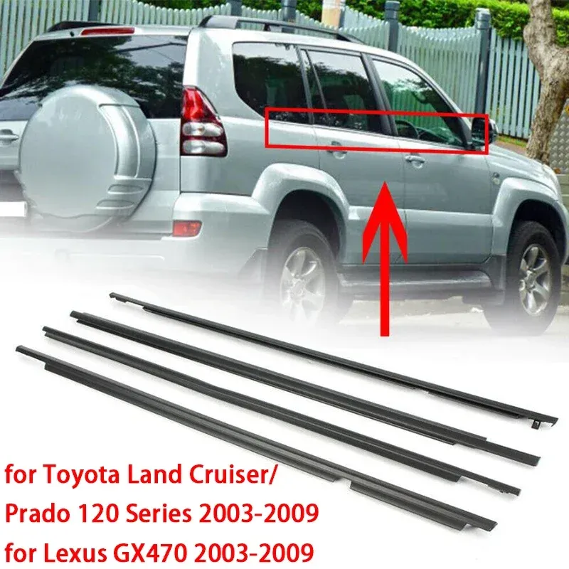 

4 шт., Погодозащитные полосы для боковых окон автомобиля для Toyota Land Cruiser/Prado 120 Series/Lexus GX470 2003-2009