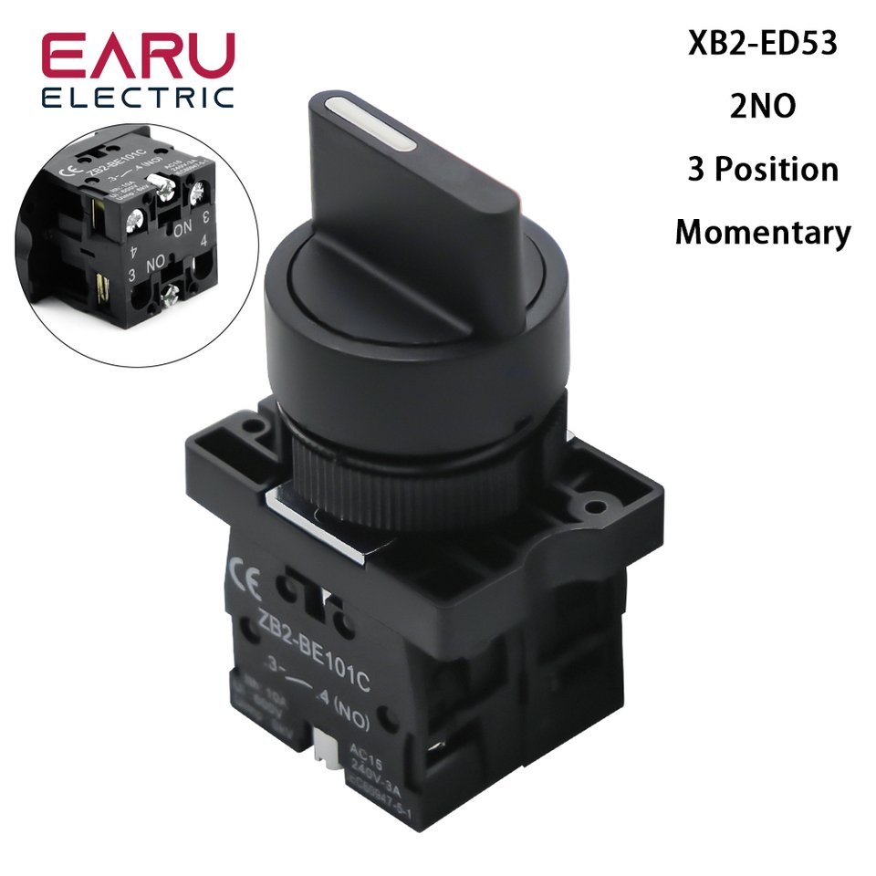 

XB2-ED21 XB2-ED25 XB2-ED33 XB2-ED53 2 3 положения 1NO1NC 1NO 2NO с фиксацией мгновенного выбора поворотного кнопочного переключателя
