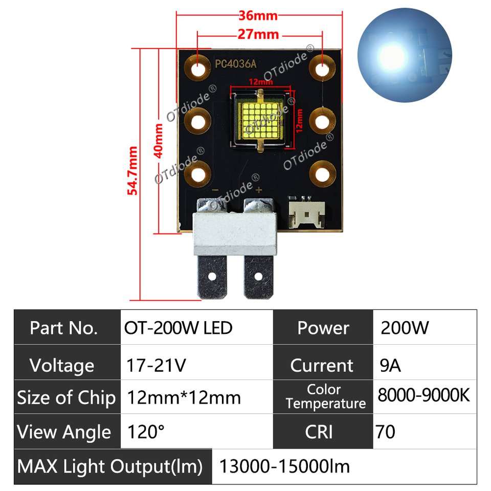 

OTdiode Stage Light 20-300W Холодный белый свет