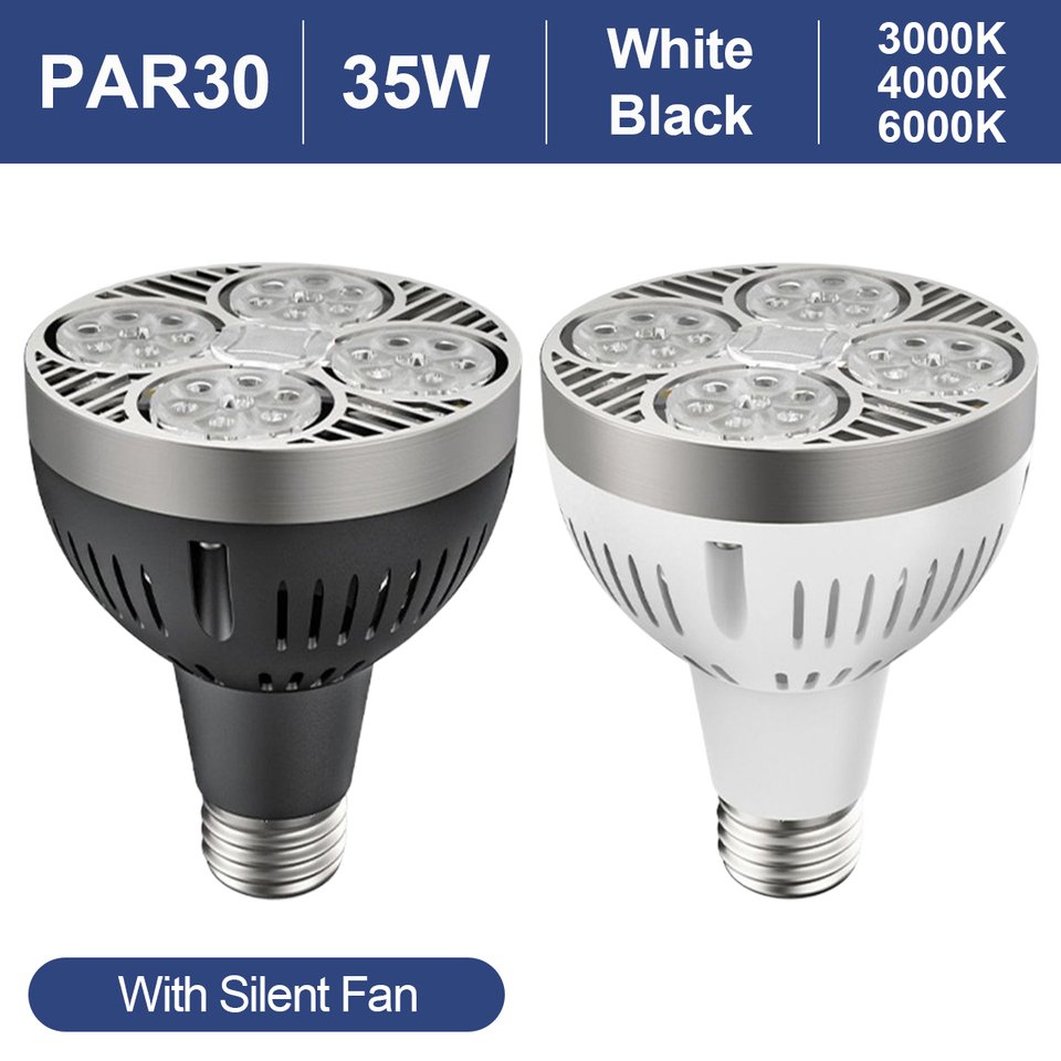 

35W PAR30 E27 220V Светодиодные прожекторы Лампа угла 24 градуса Холодный Теплый нейтральный белый 3000K 6000K Для выставочного зала Магазина Бар Декор
