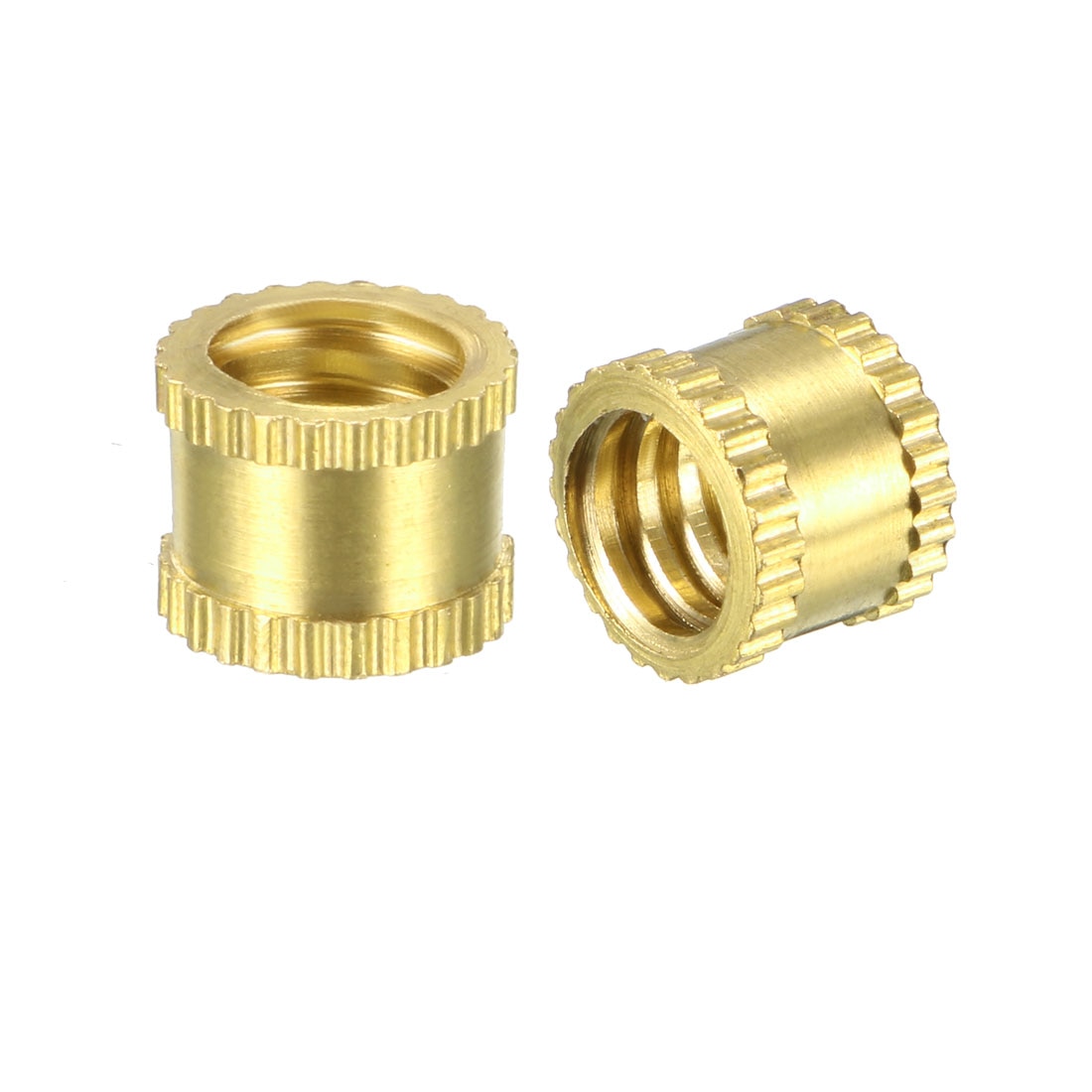 

Uxcell 25 шт 1/4 "-20x6 мм (L) x 8 мм (OD) Латунная Женская резьба накатанная Резьбовая вставка вставные гайки