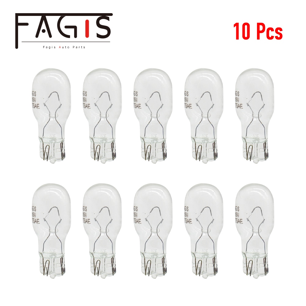

Fagis 10 шт. прозрачное стекло теплый белый T15 W16W галогенная лампа 12 В 16 Вт внутренний свет габаритный свет галогенные лампы